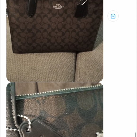 Coach Dark Brown and Black Signature Tote - Picture 1 of 4